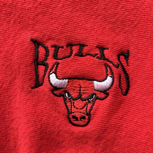 Vintage Chicago Bulls Sweatshirt Lee Nutmeg Mills Embroidered Red Large USA 90s - Picture 11 of 16